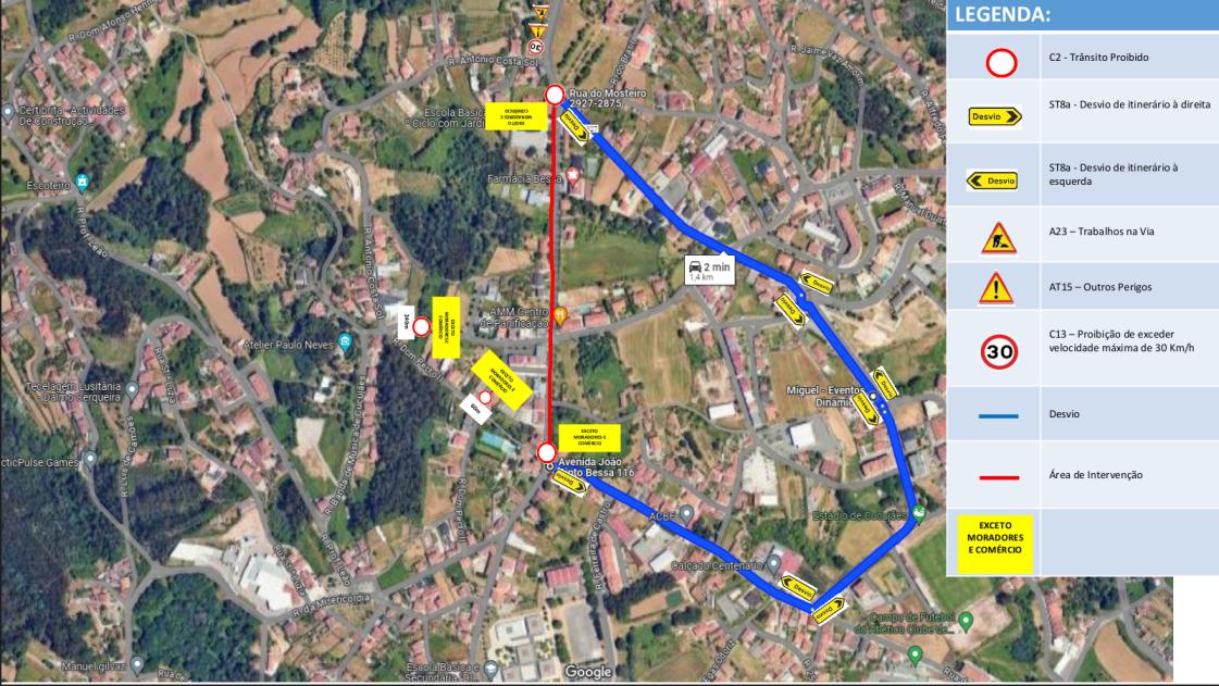 Plano de sinalização temporária Cucujães ©CMOA