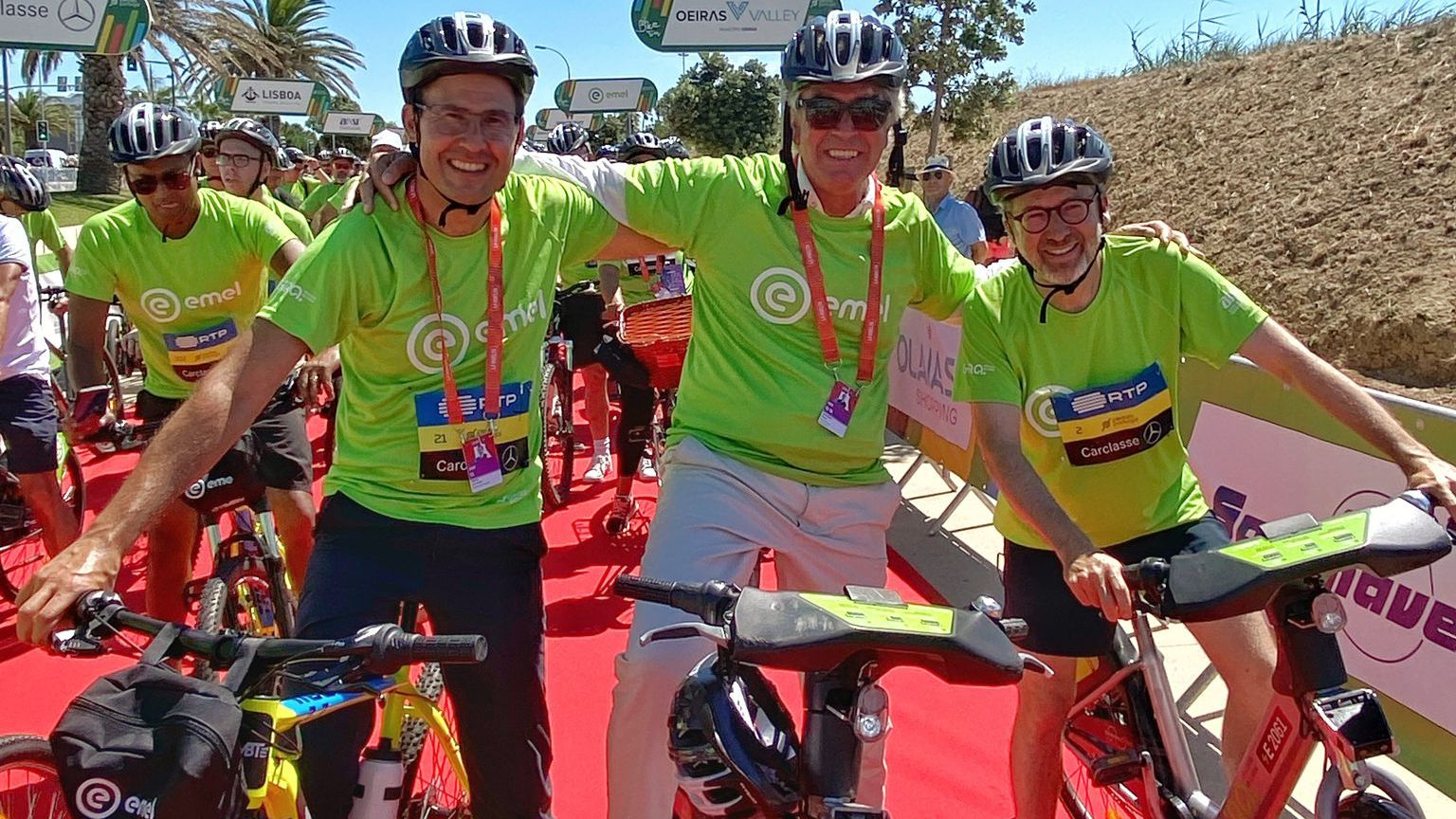 Luís Paulo Costa, Pedro Machado e Carlos Moedas  Arranque La Vuelta 2024 ©CMA