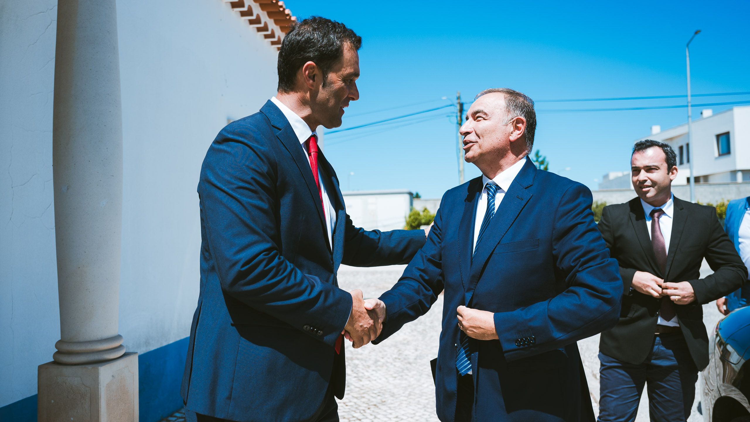Presidente da Câmara Municipal de Óbidos, Filipe Daniel e o Secretário de Estado da Segurança Social Jorge Campino na inauguração do serviço @CM Óbidos 