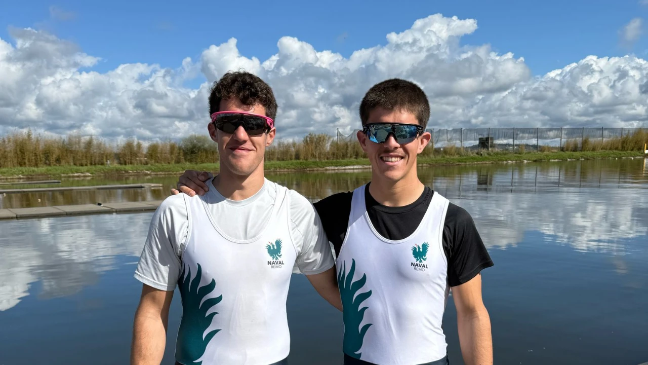 Pedro Rodrigues e Afonso Santos da Naval Remo, em testes para a seleção @Naval Remo