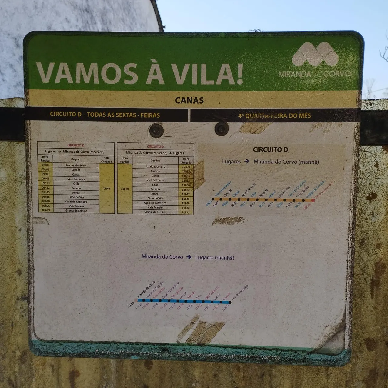 Quadro rotas Vamos à Vila ©CMMC